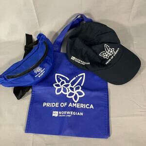 Norwegian Cruise Line Pride of America Lot Hat Tote Bag Waist Pack Souvenir